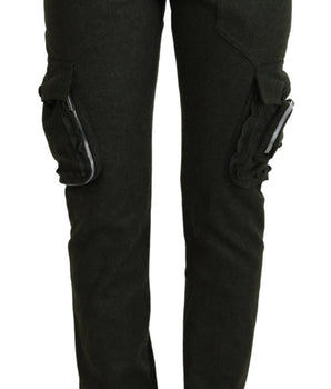 Ermanno Scervino Green Lace Up Leg Women Tapered Pants