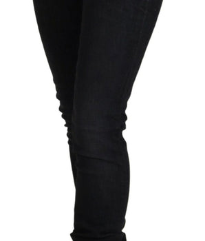 Acht Black Cotton Slim Fit Women's Casual Denim Jeans