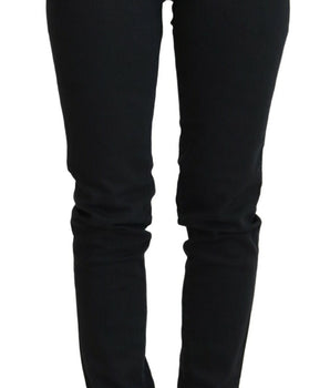 Ermanno Scervino Black Cotton Slim Fit Women Denim Jeans