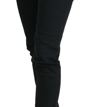 Ermanno Scervino Black Cotton Slim Fit Women Denim Jeans
