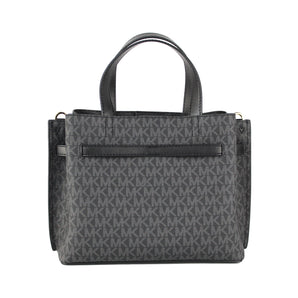 Michael Kors Emilia Bolso bandolera pequeño de PVC con firma negra