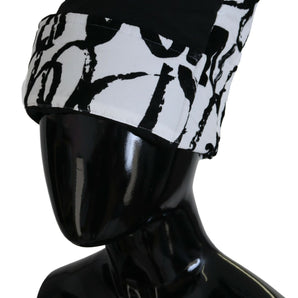 Dolce & Gabbana White Printed Nylon Women Winter Beanie Cap Hat