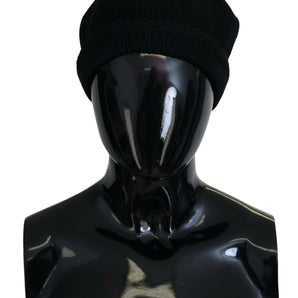Dolce & Gabbana Black Virgin Wool Women Winter Beanie Cap Hat