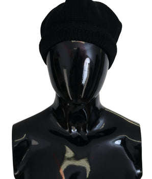 Dolce & Gabbana Black Virgin Wool Women Winter Beanie Cap Hat