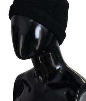 Dolce & Gabbana Black Virgin Wool Women Winter Beanie Cap Hat