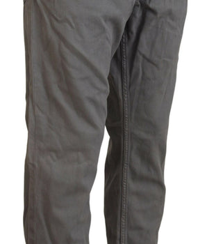 Acht Gray Cotton Straight Fit Folded Hem Casual Denim Jeans