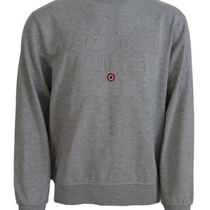 Aeronautica Militare Elegant Gray Pullover Sweater