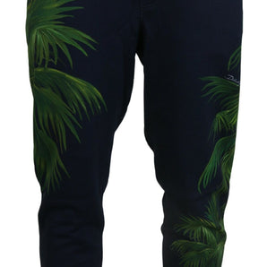 Dolce &amp; Gabbana Elegante pantalón jogging de algodón con diseño estampado