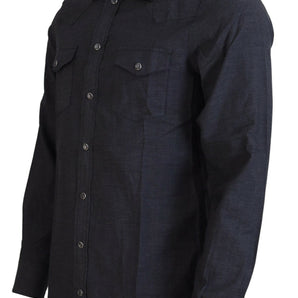 Dolce &amp; Gabbana Elegant Gray Cotton Collared Shirt