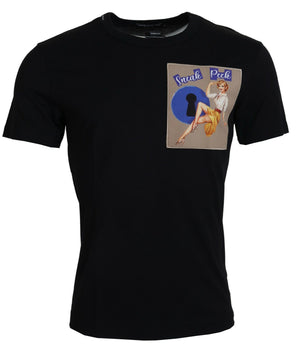 Dolce & Gabbana Black Sneak Peek Cotton Short Sleeve T-shirt
