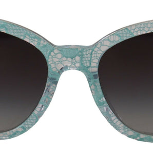 Dolce &amp; Gabbana Elegantes gafas de sol con detalle de encaje azul