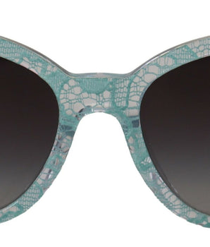 Dolce &amp; Gabbana Elegantes gafas de sol con detalle de encaje azul