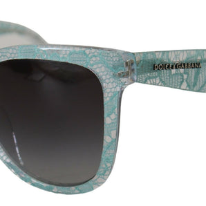 Dolce &amp; Gabbana Elegantes gafas de sol con detalle de encaje azul