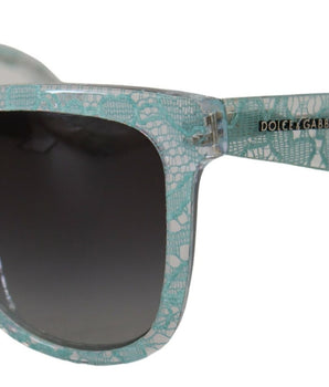 Dolce &amp; Gabbana Elegantes gafas de sol con detalle de encaje azul