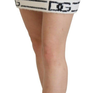 Dolce & Gabbana High Waist Logo Print Mini Skirt