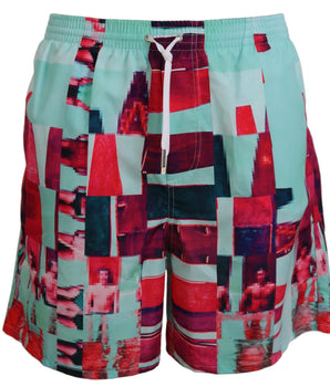 Dsquared² Multicolor Printed Beachwear Shorts Swimwear