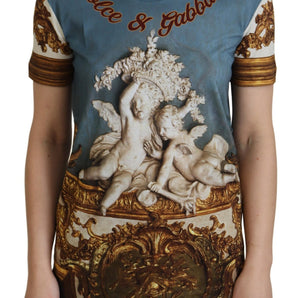 Dolce &amp; Gabbana Camiseta casual de algodón con estampado de ángel elegante