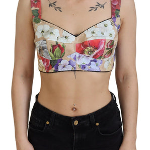 Dolce & Gabbana Floral Print Bustier Crop Top