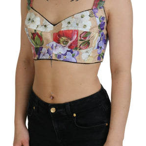 Dolce & Gabbana Floral Print Bustier Crop Top