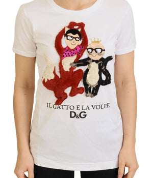 Dolce &amp; Gabbana Camiseta de algodón de diseñador con estampados icónicos