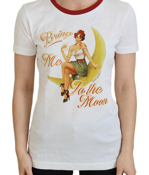 Dolce &amp; Gabbana White Printed Short Sleeves Pullover Top