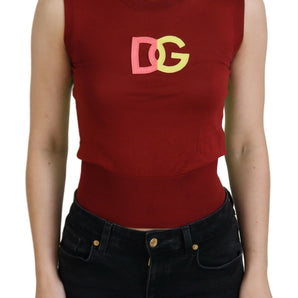 Dolce &amp; Gabbana Elegant Silk Casual Top Red Green