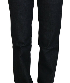 Costume National Blue Low Waist Straight Denim Pants Jeans