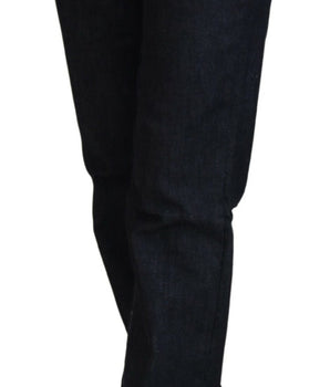 Costume National Blue Low Waist Straight Denim Pants Jeans