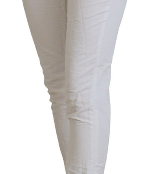 Dondup White High Waist Tapered Women Pants