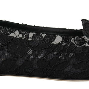 Dolce &amp; Gabbana Elegant Floral Lace Flat Vally Shoes