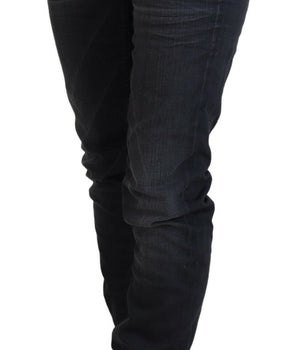 Acht Black Washed Low Waist Slim Fit Cotton Denim Jeans