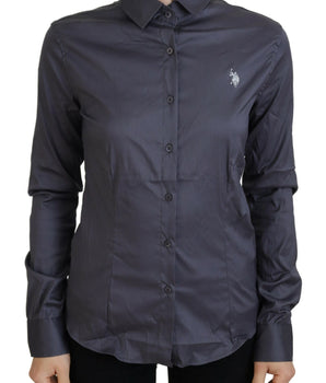 Asociación de polo estadounidense. Elegante polo gris de manga larga