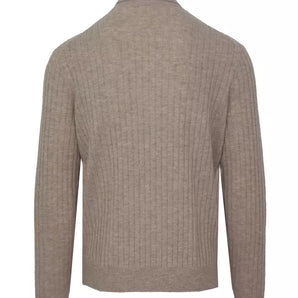 Malo Beige Cashmere-Wool Blend Turtleneck Sweater