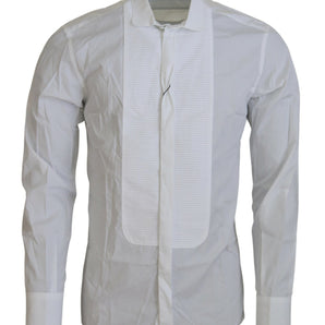 Dolce &amp; Gabbana Exquisita camisa formal de algodón blanca