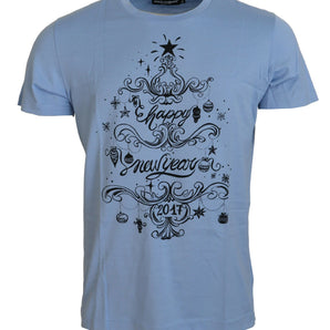 Dolce &amp; Gabbana Elegant Light Blue Cotton Tee