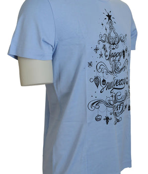 Dolce & Gabbana Light Blue Happy New Year 2017 Cotton T-shirt