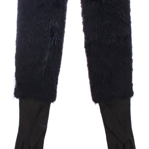 Dolce &amp; Gabbana Elegant Elbow-Length Beaver Fur Gloves