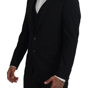 Dolce & Gabbana Elegant Black Martini Two-Piece Suit