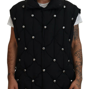 Dolce &amp; Gabbana Elegant Black Sleeveless Vest Jacket