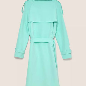 Hinnominate Elegant Light Blue Double-Breasted Trench Coat