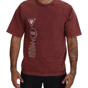 Dolce &amp; Gabbana Elegant Maroon Printed Cotton Tee