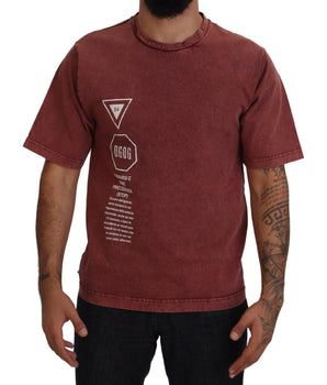 Dolce & Gabbana Maroon Print Round Neck Short Sleeves T-shirt