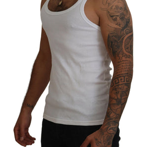 Dolce & Gabbana Elegant White Sleeveless Tank T-Shirt