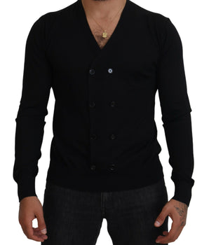 Dolce & Gabbana Black Cashmere Button Down Cardigan Sweater