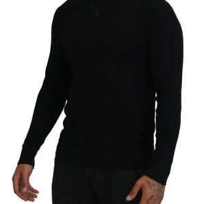 Dolce &amp; Gabbana Elegant Silk Blend Black Pullover Sweater