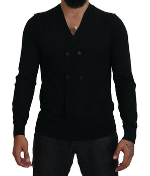 Dolce & Gabbana Black Cashmere Button Down Cardigan Sweater