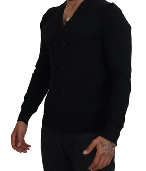 Dolce & Gabbana Black Cashmere Button Down Cardigan Sweater