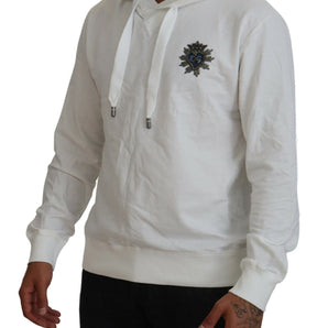 Dolce & Gabbana Elegant White Logo Hooded Sweatshirt