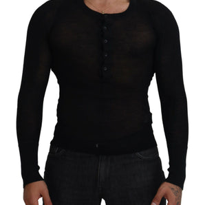 Dolce &amp; Gabbana Elegant Black Cashmere Pullover Sweater