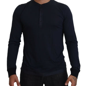 Dolce &amp; Gabbana Elegant Cotton-Silk Blend Blue Pullover